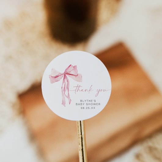 Sticker Rond Sticleur rond Baby shower de la ceinture rose Ruba