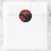 Sticker Rond Sticleur rond Monogram Black and Red Rose (Sac)