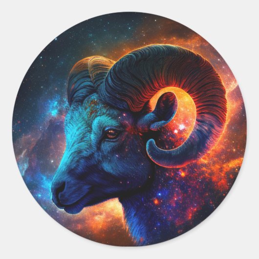 Sticker Rond Sticleur rond Signe étoile Aries Zodiac (Devant)