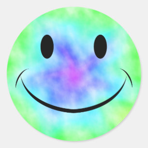 Sticker Rond Sticleur visage de la jante arc-en-ciel