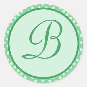 Sticker Rond Sticulation initiale du point vert Polka