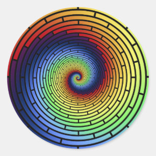 Sticker Rond Sticule arc-en-ciel ROY G BIV