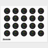 Sticker Rond Sticule arc-en-ciel Zodiac noir (Feuille)