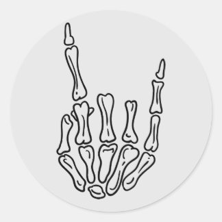 Sticker Rond Sticule de Gesture de Roche Skeleton