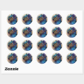 Sticker Rond Sticule de phoque de couronne d'aquarelle Regal (Feuille)
