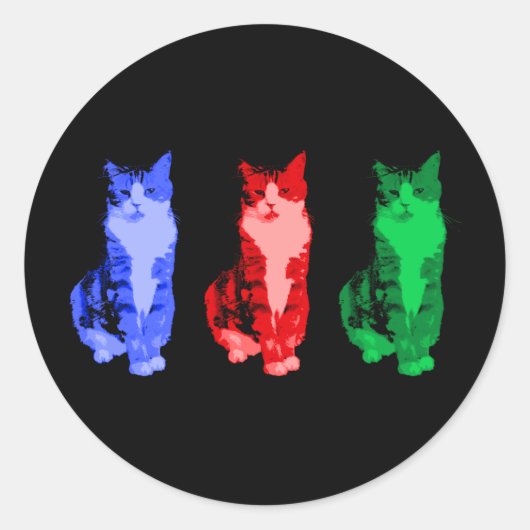 Sticker Rond Sticule de pop de chat grumpy (Devant)
