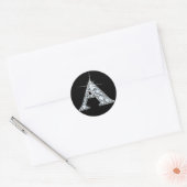 Sticker Rond Sticule d'impression "A" Faux-"Diamond Bling" (Enveloppe)