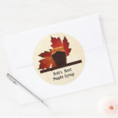 Sticker Rond Sticule rond de sirop d'érable de 3 pouces (Enveloppe)