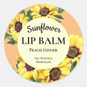 Sticker Rond Sticule rond professionnel Sunflower Lip Balm