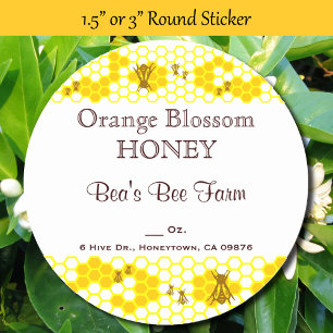 Sticker Rond Sticule ronde 3" Personnalisée pour abeille de mie