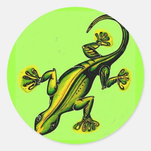 Sticker Rond Stik comme un lézard (Devant)