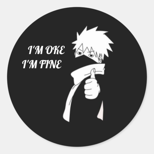 Sticker Rond Stiker anime kakashi enfant (Devant)