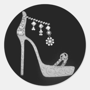 Sticker Rond "Stiletto et bijoux"