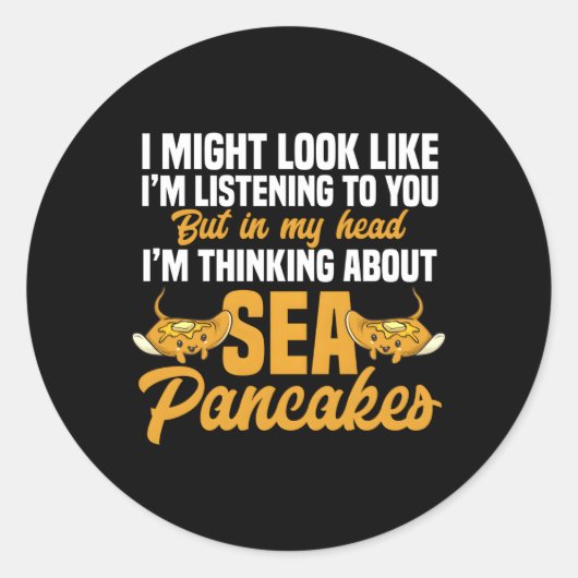 Sticker Rond Stingray Ocean Ta Ray Penser À Des Pancakes De Mer (Devant)