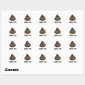 Sticker Rond Stinkin Cute Funny Poo Pun (Feuille)