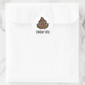 Sticker Rond Stinkin Cute Funny Poo Pun (Sac)