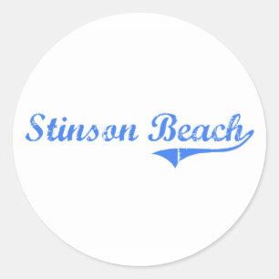 Sticker Rond Stinson Beach California Classic Design