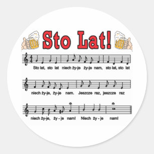 Sticker Rond Sto Lat ! Chanson Avec Beer Mugs