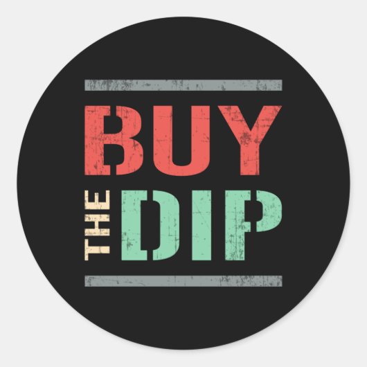 Sticker Rond Stock Market Acheter Le Dip Bear Bull Trading Trad (Devant)