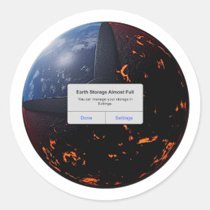 Sticker Rond Stockage terrestre presque complet