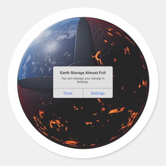 Sticker Rond Stockage terrestre presque complet (Devant)