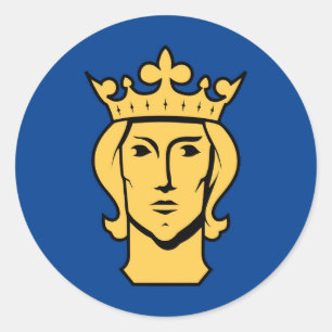 Sticker Rond Stockholm city flag Sweden symbol