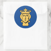 Sticker Rond Stockholm city flag Sweden symbol (Sac)