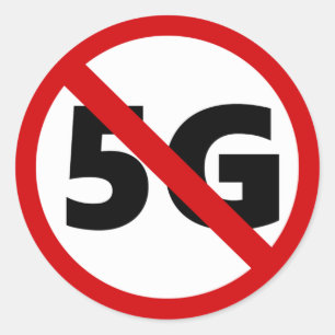 Sticker Rond stop 5g technologie communication téléphone sate