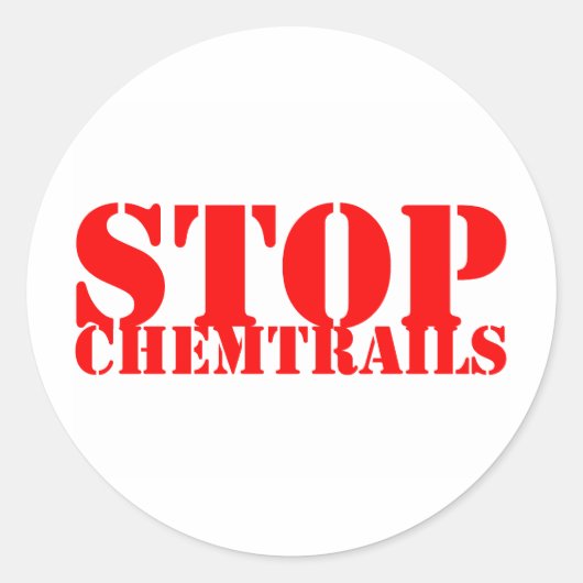 Sticker Rond Stop Chemtrails - Adhésif Redondo (Devant)