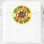 Sticker Rond Stop Covid 19 Aidez à ralentir la propagation du v (Sac)