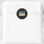 Sticker Rond Stop Pollution Plastic Sea De l'environnement Prot (Sac)