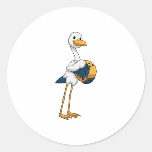 Sticker Rond Stork à Bowling avec Bowling ball (Devant)