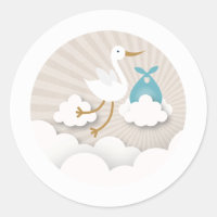 Stork avec Baby shower Garçon Bundle Blue