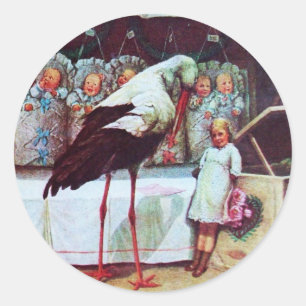 STICKER ROND STORK BÉBÉ GARÇON DOUCHE 3