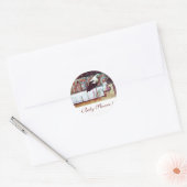 Sticker Rond STORK BÉBÉ GARÇON DOUCHE 3 blanc (Enveloppe)