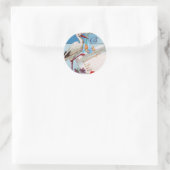 STICKER ROND STORK BÉBÉ GARÇON DOUCHE MONOGRAM (Sac)