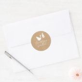 Sticker Rond Stork Gold Star Baby shower Script rustique (Enveloppe)