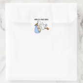 Sticker Rond Stork Maman des jumeaux (Sac)