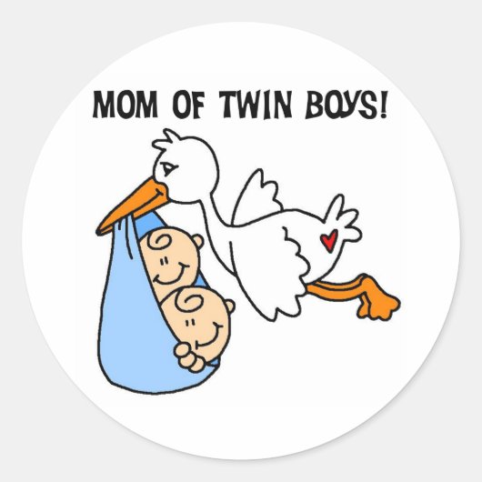 Sticker Rond Stork Maman des jumeaux (Devant)