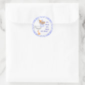 Sticker Rond Stork & Triplet Boys (peau foncée) Baby Faire-part (Sac)