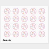 Sticker Rond Stork & Triplet Girls Baby Faire-part (Feuille)