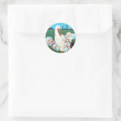 Sticker Rond STORK TWIN BÉBÉ DOUCHE GARÇON, bleu turquoise (Sac)