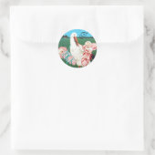 STICKER ROND STORK TWIN BÉBÉ FILLE DOUCHE MONOGRAM (Sac)