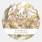 Sticker Rond Storybook Animaux Baby shower aquarelle (Devant)