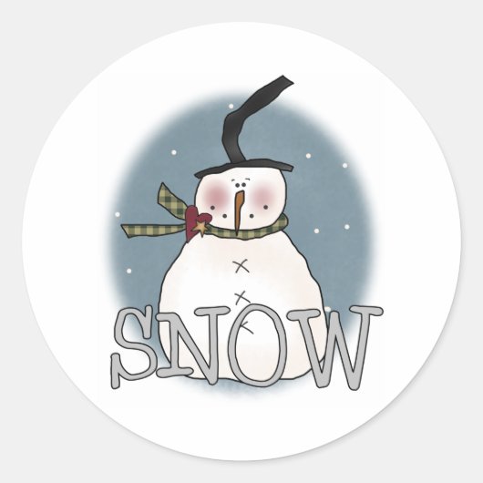 Sticker Rond Stovepipe Casquette Snowman Holiday (Devant)
