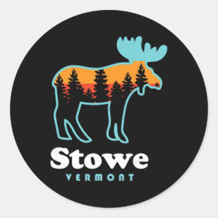 Sticker Rond Stowe Vermont Ski Montagnes Stowe Vt Orignal 