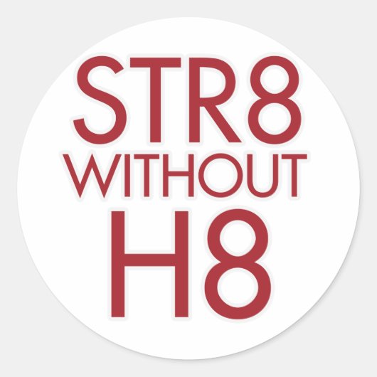 Sticker Rond STR8 sans H8 pas d'assistance 8 (Devant)