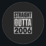 Sticker Rond Straight Outta 2006 Funny 17th Birthday Gift 17 Ye<br><div class="desc">Faisons de leur anniversaire une fête mémorable ! Choisissez parmi notre sélection de cadeaux d'anniversaire réfléchis et uniques pour trouver le cadeau parfait.</div>