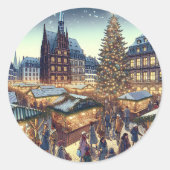 Sticker Rond Strasbourg, France Joyeux Noël Joyeux Noël (Devant)