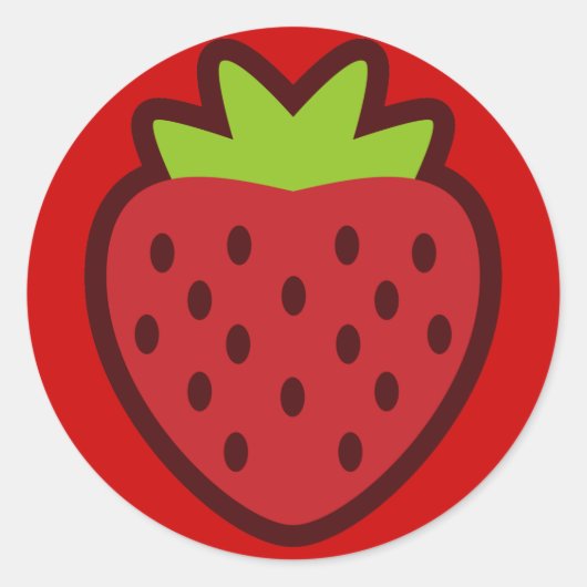 STICKER ROND STRAWBERRY (Devant)